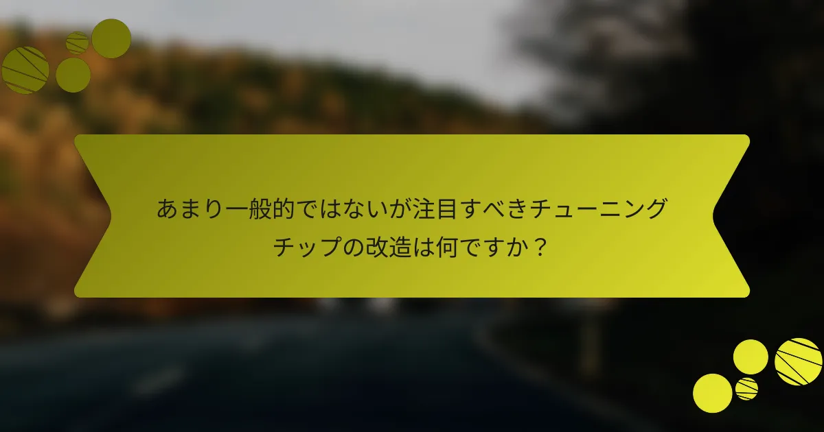 あまり一般的ではないが注目すべきチューニングチップの改造は何ですか？