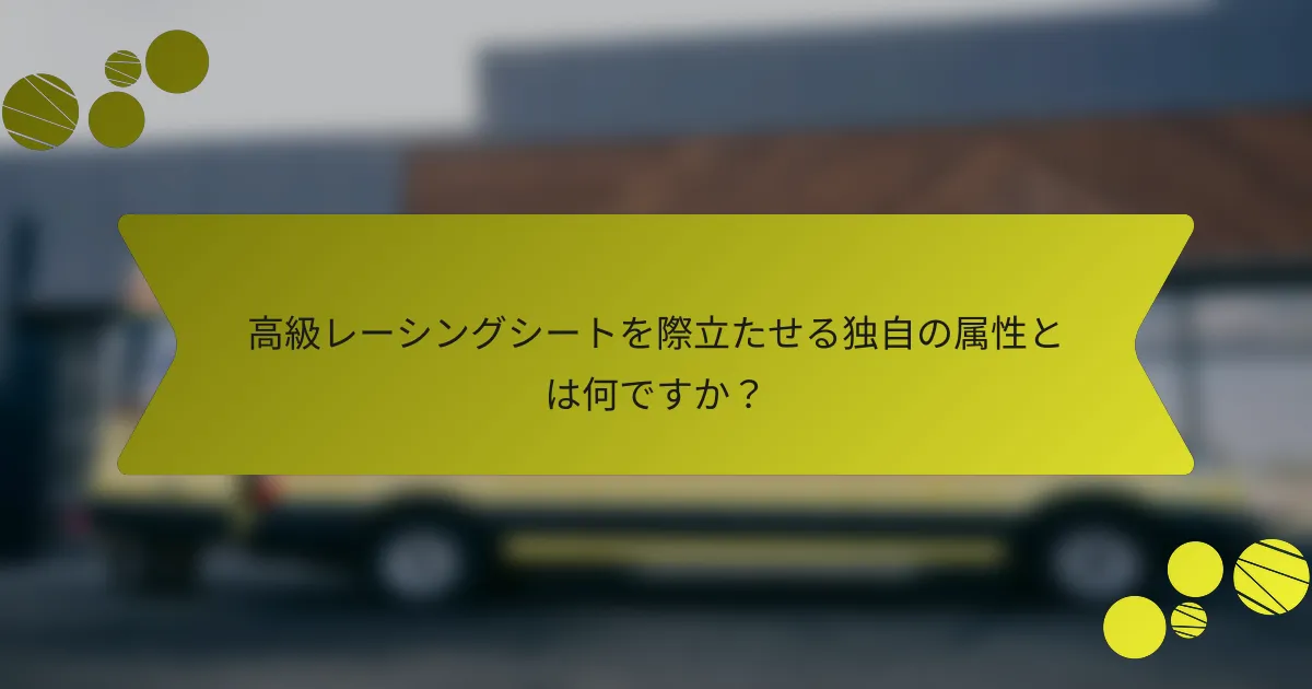 高級レーシングシートを際立たせる独自の属性とは何ですか？