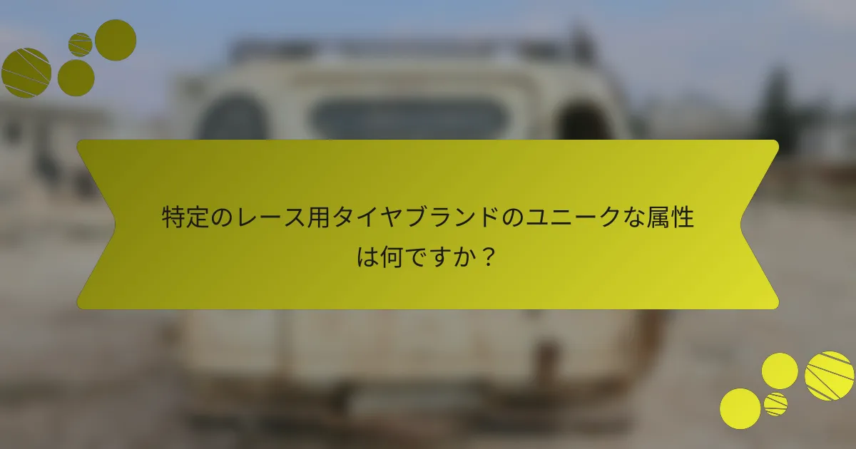 特定のレース用タイヤブランドのユニークな属性は何ですか？